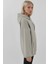 Kadın Şardonlu Cepli Fermuarlı Kapüşonlu Sweatshirt Busem Collection Açık Gri 12