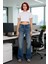 Kadın Vintage Efektli Wide Leg Jean Pantolon Fonksiyonel Dayanıklı Kaliteli Konforlu Rahat 2