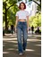 Kadın Vintage Efektli Wide Leg Jean Pantolon Fonksiyonel Dayanıklı Kaliteli Konforlu Rahat 3