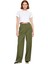 Kadın Haki Wide Leg Pilili Pantolon Fonksiyonel Dayanıklı Kaliteli Konforlu Estetik Modern 4