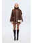Atkılı Çoban Dikişli Oversize Kısa Kaban Kahverengi 1