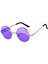 Yuvarlak Cam John Lennon Tarzı Gümüş Çerçeveli Mor Gözlük 2