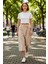 Kadın Keten Görünümlü Wrap Culotte Pantolon Fonksiyonel Dayanıklı Kaliteli Konforlu Modern 3