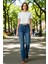 Kadın Wide Leg Yüksek Bel Denim Pantolon Fonksiyonel Dayanıklı Kaliteli Konforlu Estetik Şık 3