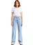 Kadın Açık Püsküllü Yüksek Bel Straight Denim Pantolon Fonksiyonel Dayanıklı Kaliteli Spor 1