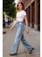 Kadın Wide Leg Yüksek Bel Denim Pantolon Fonksiyonel Dayanıklı Kaliteli Konforlu Estetik Şık 5