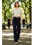 Kadin Koyu Baglama Detayli Wide Leg Denim Pantolon Fonksiyonel Dayanıklı Kaliteli Konforlu 3