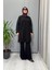 Kolu Kumaş ve Diliş Detaylı Tunik Siyah 38040 1