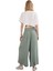 Kadın Haki Palazzo Pantolon Geniş Paça Dokuma Viskoz Fonksiyonel Dayanıklı Kaliteli Modern 5