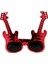 Kırmızı Renk Rockn Roll Gitar Şekilli Parti Gözlüğü 15x15 cm 2