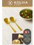2 Adet Pratik 21 cm Lüx Gold Salata Servis Kaşığı 1