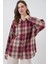 Ekose Desen Oversize Oduncu Gömlek 3854 Bordo 3