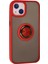 iPhone 15 Kılıf Montreal Yüzüklü Silikon Kapak - Kırmızı 3