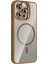Apple iPhone 14 Pro Max Remim Lensli Magsafe Standlı Kapak - Kahverengi 2