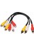 Yeni 3 Rca Erkek To 6 Rca Dişi Fiş Sesi Sesli Tv DVD Video Adaptör Av Kablosu (Yurt Dışından) 4