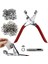 1/2 Inç Grommet Tool Kit, Grommet Kit, Deri, Kemerler, Ayakkabılar, Kumaş Için 200 Gümüş Metal Gezili Deri Punch Pense (Yurt Dışından) 1