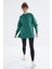 Deniz Yeşili Reglan Kol Basic Kapüşonlu Oversize Sweatshirt Tunik - 97242 15