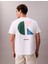 Erkek Beyaz Grafikli Tişört 5