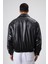 Basıc Suni Deri Oversize Ceket Siyah 4