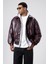 Basıc Suni Deri Oversize Ceket Bordo 3
