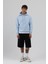 Basic Oversize Kapüşonlu Sweatshirt Bebe Mavi 1