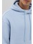 Basic Oversize Kapüşonlu Sweatshirt Bebe Mavi 5