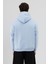 Basic Oversize Kapüşonlu Sweatshirt Bebe Mavi 6