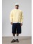 Bisiklet Yaka Cep Detaylı Oversize Sweatshirt Sarı 2