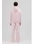 Basic Fermuarlı Oversize Kapüşonlu Sweatshirt Pembe 2