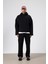 Basic Oversize Dikişsiz Kapüşonlu Sweatshirt Siyah 1