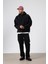 Basic Oversize Dikişsiz Kapüşonlu Sweatshirt Siyah 2