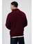 Oversize Fermuarlı Triko Hırka Bordo 4