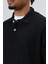 Oversize Polo Yaka Triko Kazak Siyah 4