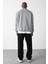 Vizon Kart Detaylı Oversize Sweatshirt Gri 3