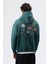 Oversize Baskılı Kapüşonlu Sweatshirt Nefti 2