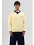 Oversize Bisiklet Yaka Baskılı Sweatshirt Sarı 1