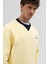 Oversize Bisiklet Yaka Baskılı Sweatshirt Sarı 2