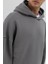 Basic Oversize Dikişsiz Kapüşonlu Sweatshirt Füme 2