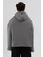 Basic Oversize Dikişsiz Kapüşonlu Sweatshirt Füme 3