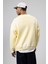 Yıkamalı Oversize Baskılı Sweatshirt Sarı 4
