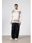 Yıkamalı Oversize Baskılı Sweatshirt Taş 1