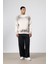 Yıkamalı Oversize Baskılı Sweatshirt Taş 2