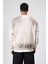 Yıkamalı Oversize Baskılı Sweatshirt Taş 5