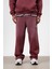 Oversize Baskılı Eşofman Takım Bordo 5