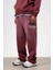 Oversize Baskılı Eşofman Takım Bordo 6