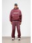 Oversize Baskılı Eşofman Takım Bordo 8