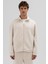 Oversize Önü Fermuarlı Dik Yaka Sweatshirt Taş 3