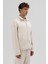 Oversize Önü Fermuarlı Dik Yaka Sweatshirt Taş 5