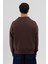 Oversize Düğmeli Sweatshirt Kahve 6