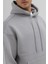 Basic Oversize Kapüşonlu Sweatshirt Gri 4